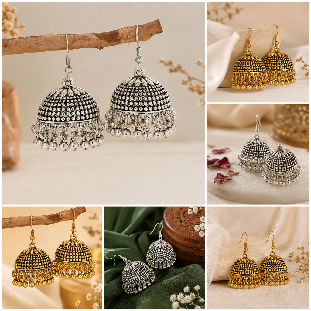 Casual Jhumka Simple Earrings Versatile Earrings, Indian Pakistani Traditional