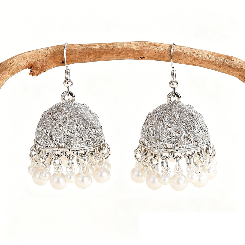 Pearl Dome Jhumka Earrings – Traditional Pakistani & Indian Drop Earrings