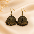 Antique Black Bead Jhumka Earrings